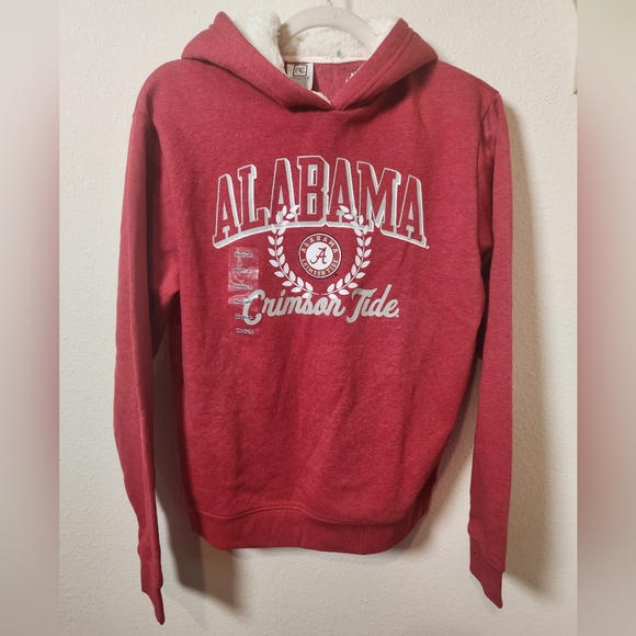 NWT Alabama Crimson Tide Faux Sherpa Lined Fleece Hoodie Medium Football College - Picture 1 of 10